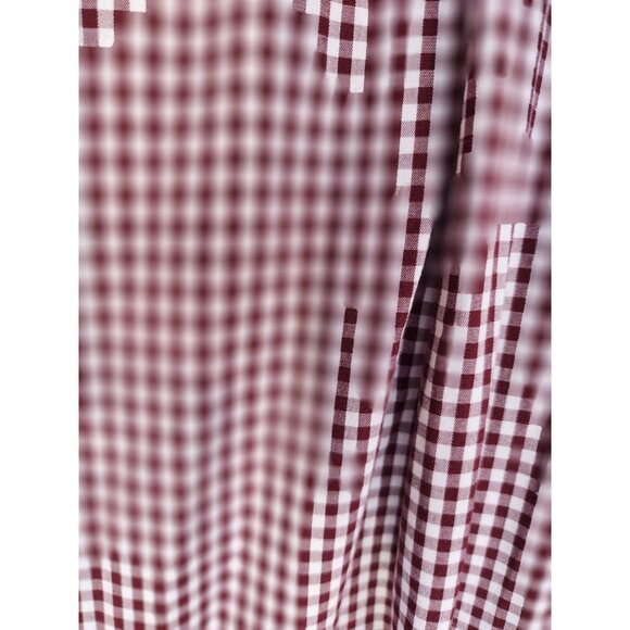 STAFFORD TRAVEL PERFORMANCE CHECK LONG SLEEVE X TALL 19 38/39 BURGUNDY White - Picture 4 of 8
